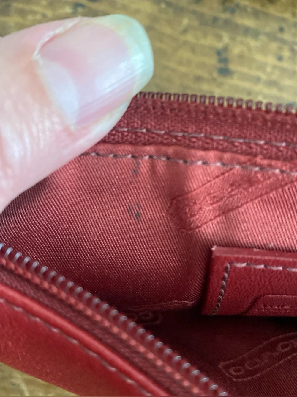 Vintage Coach Red Leather Clutch Wallet with Hangtag